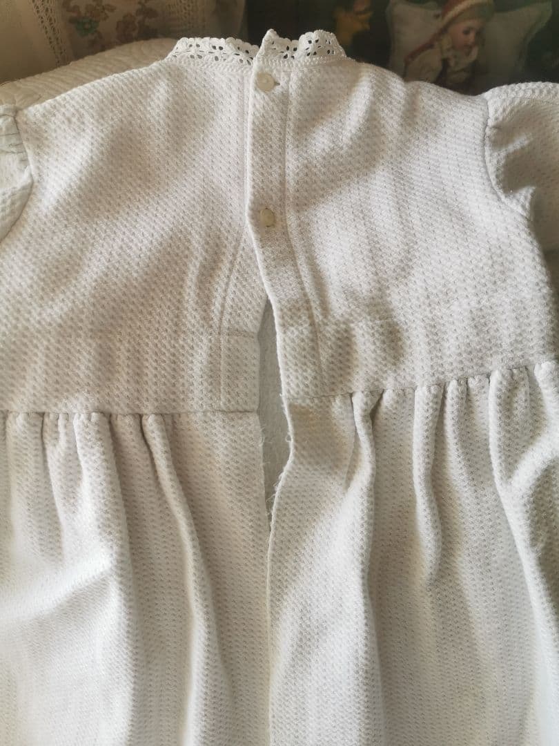 追加❁アンティークベビードレス 初宮詣 ピケドプロヴァンス パール釦ガロンレース