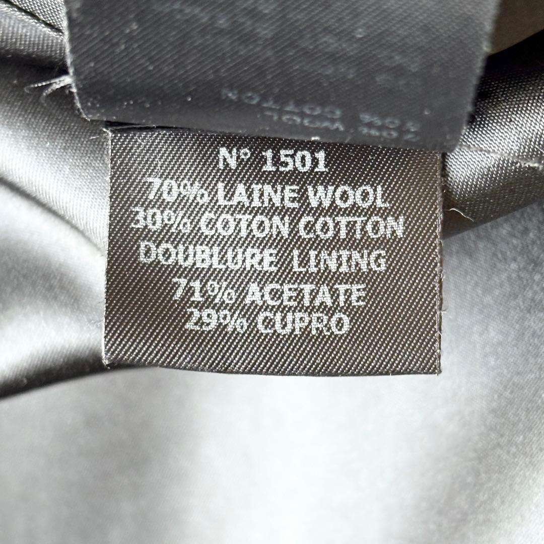 2953y美品　イザベルマラン　ノーカラーボアロングコート　黒