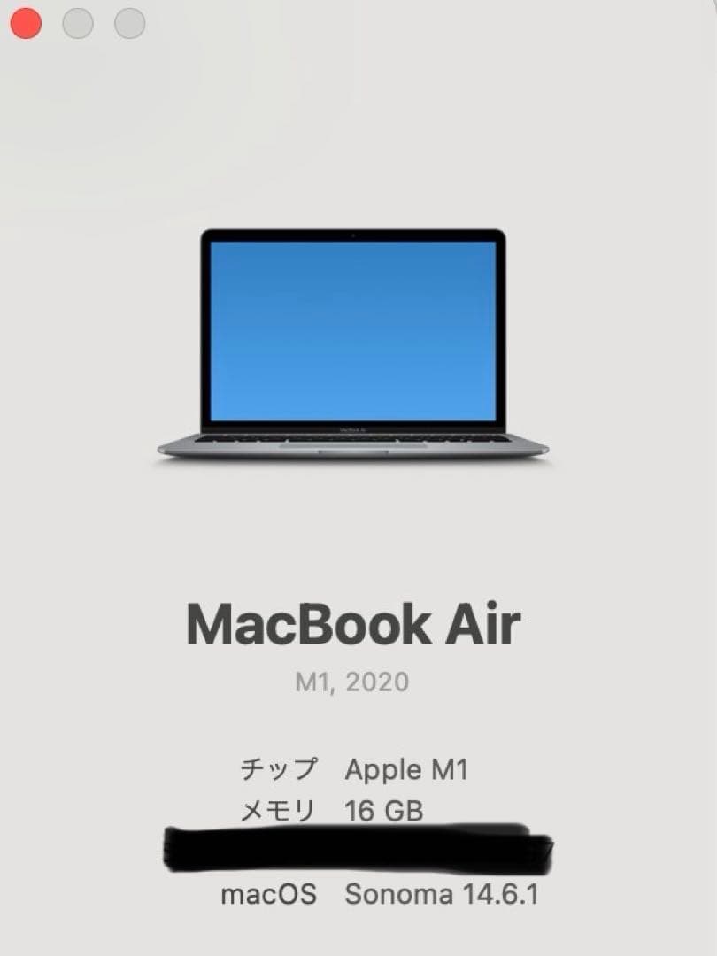【即購入OK】MacBookAir M1 16GB/256GB バッテリー90%