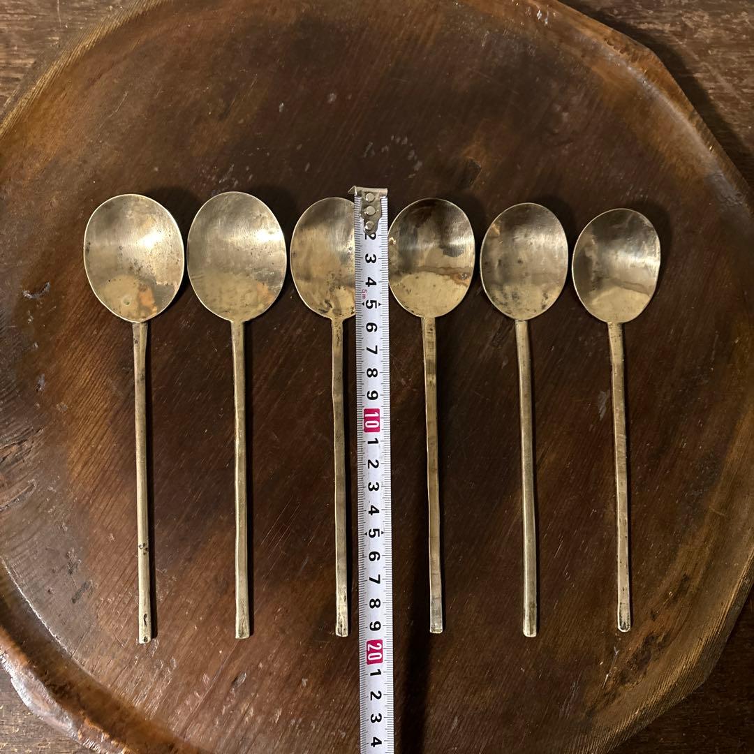 李朝スッカラ6点　(ar126)韓国スプーン.アンティーク.古道具.コウケンテツ