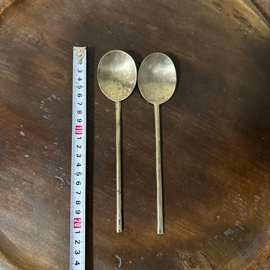 李朝スッカラ6点　(ar126)韓国スプーン.アンティーク.古道具.コウケンテツ
