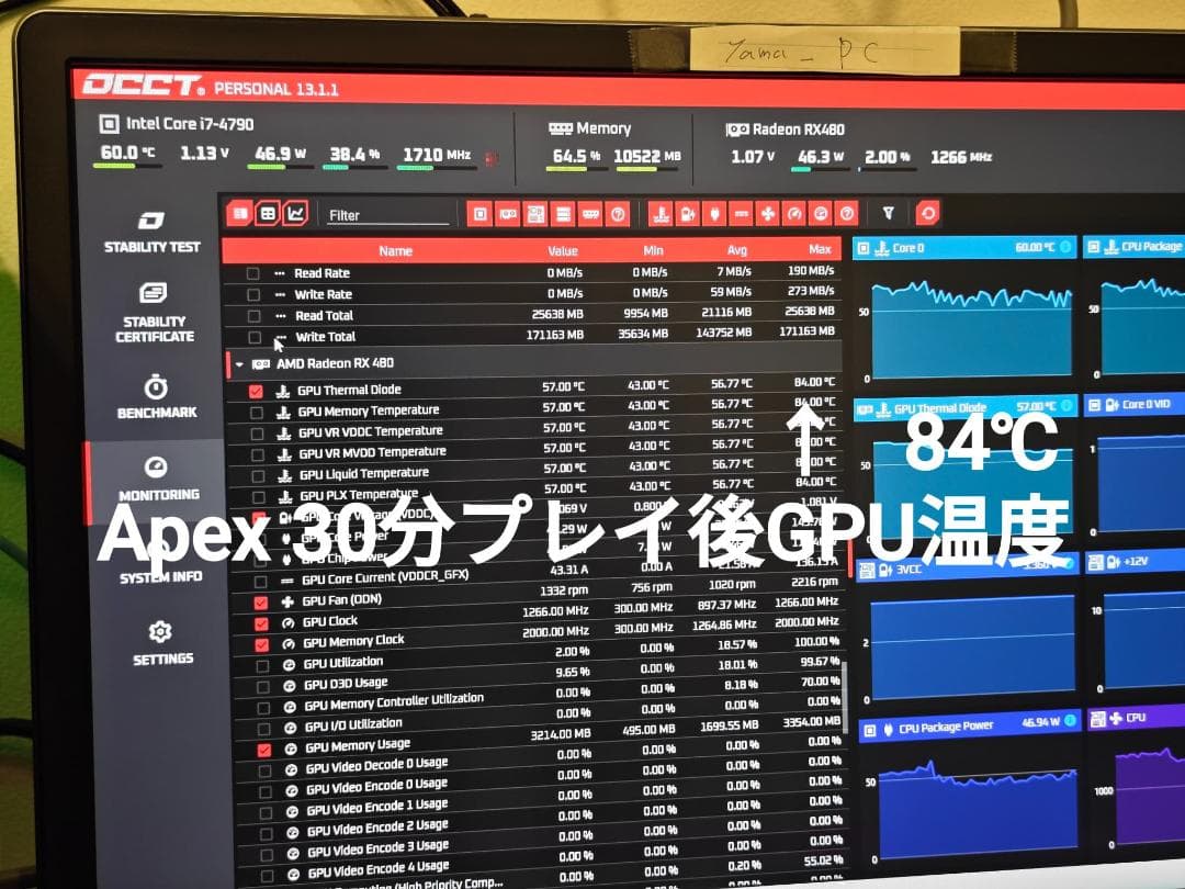 【特価限定品】ゲーミングPC Corei7 RX480 256GB Office