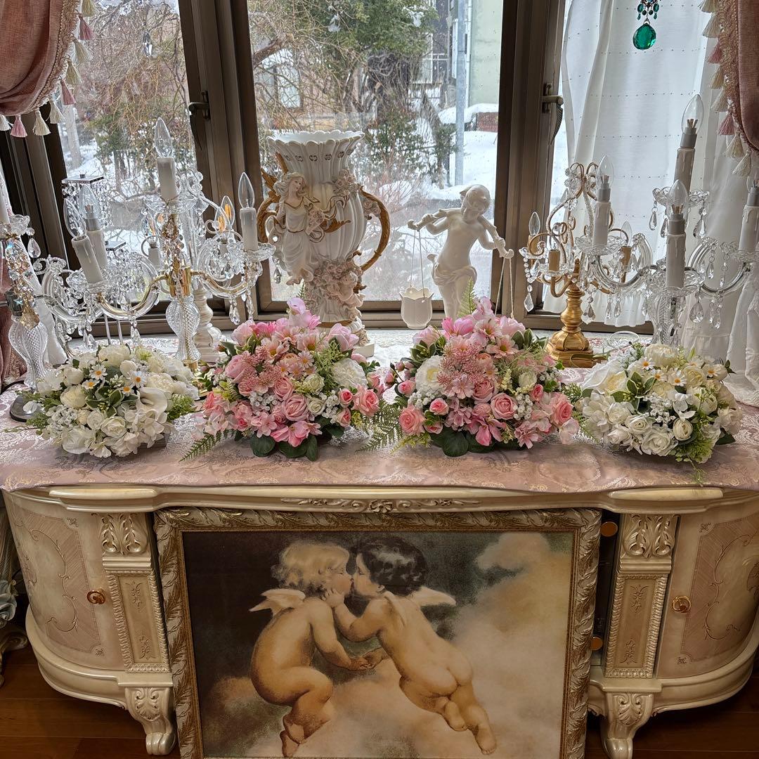 ベビーピンクのテーブルフラワー kyoka