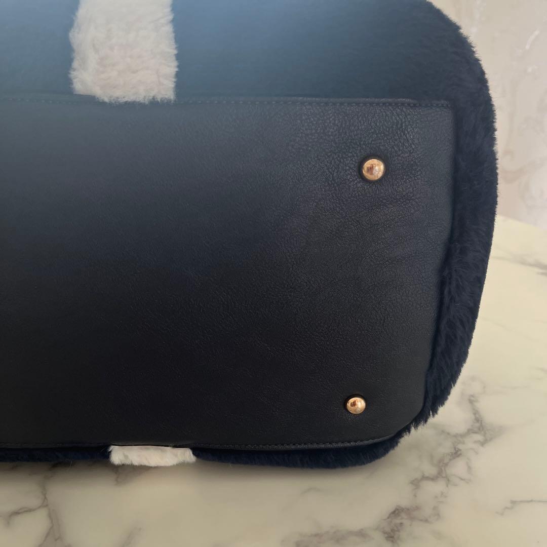 ムータ 配色ファーボストンバック