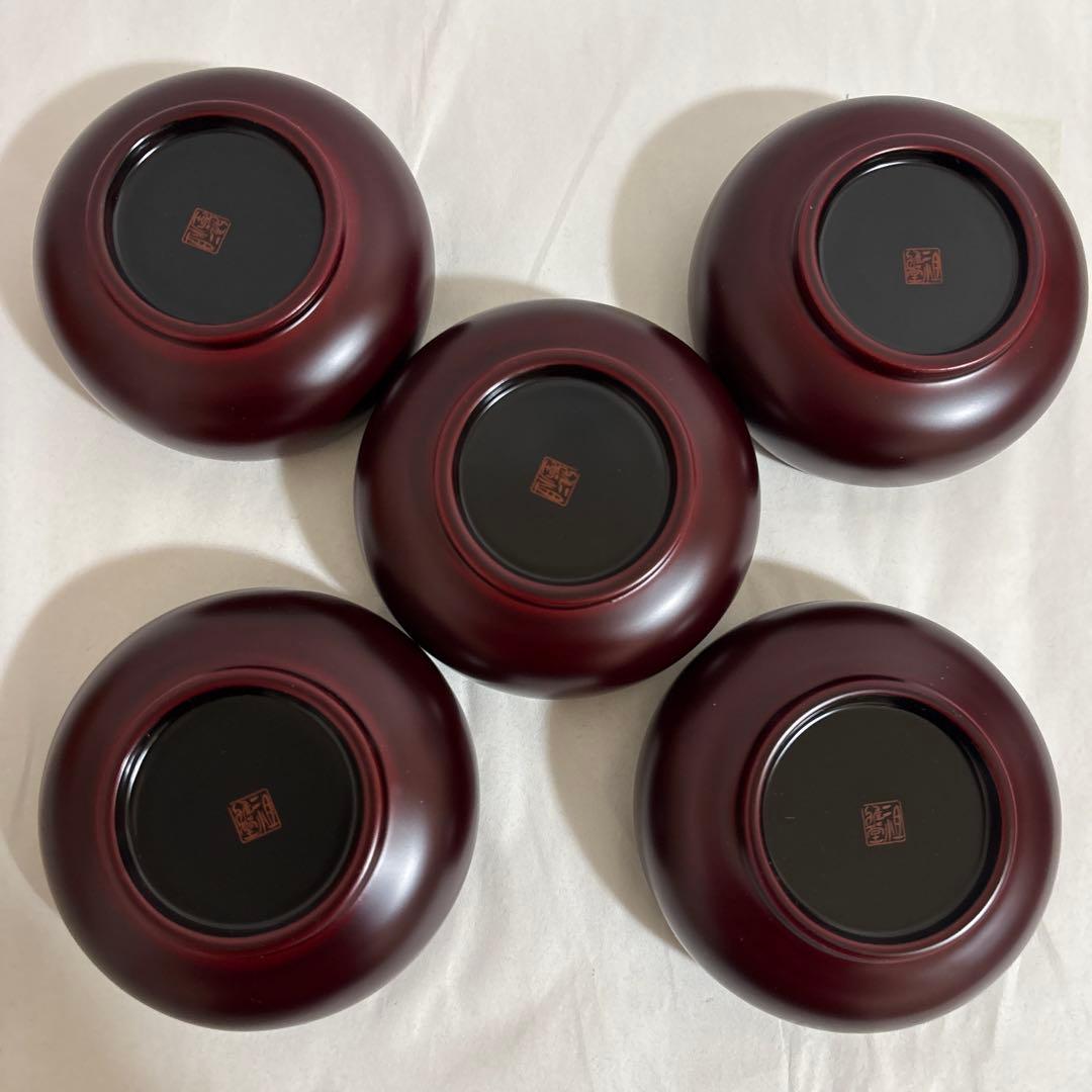 新品　未使用　￼上品上質　高級　越前漆器　祖雅堂　古代朱　福鉢　小鉢　小皿　￼