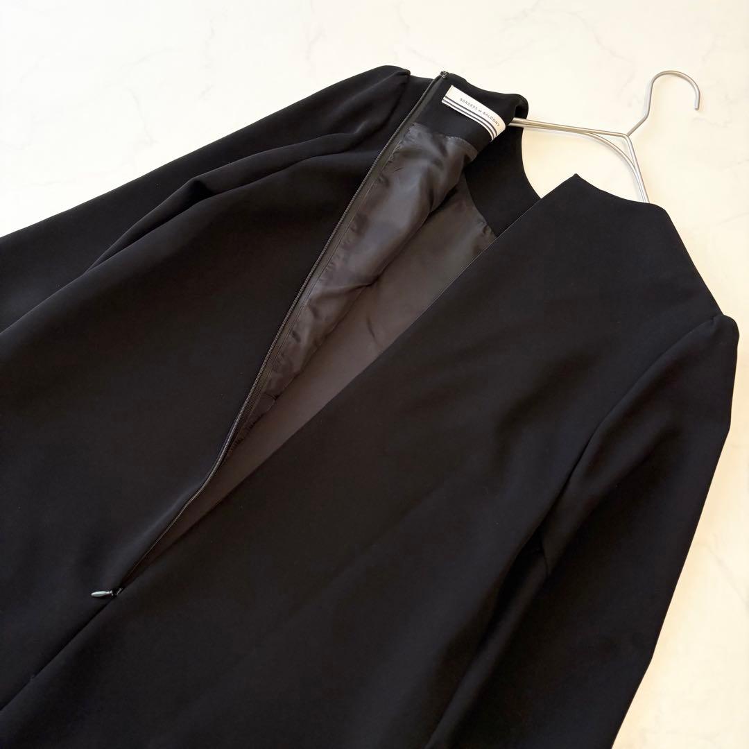 最終価格 ボーダーズアットバルコニー フリル フレア ワンピース ドレス 黒