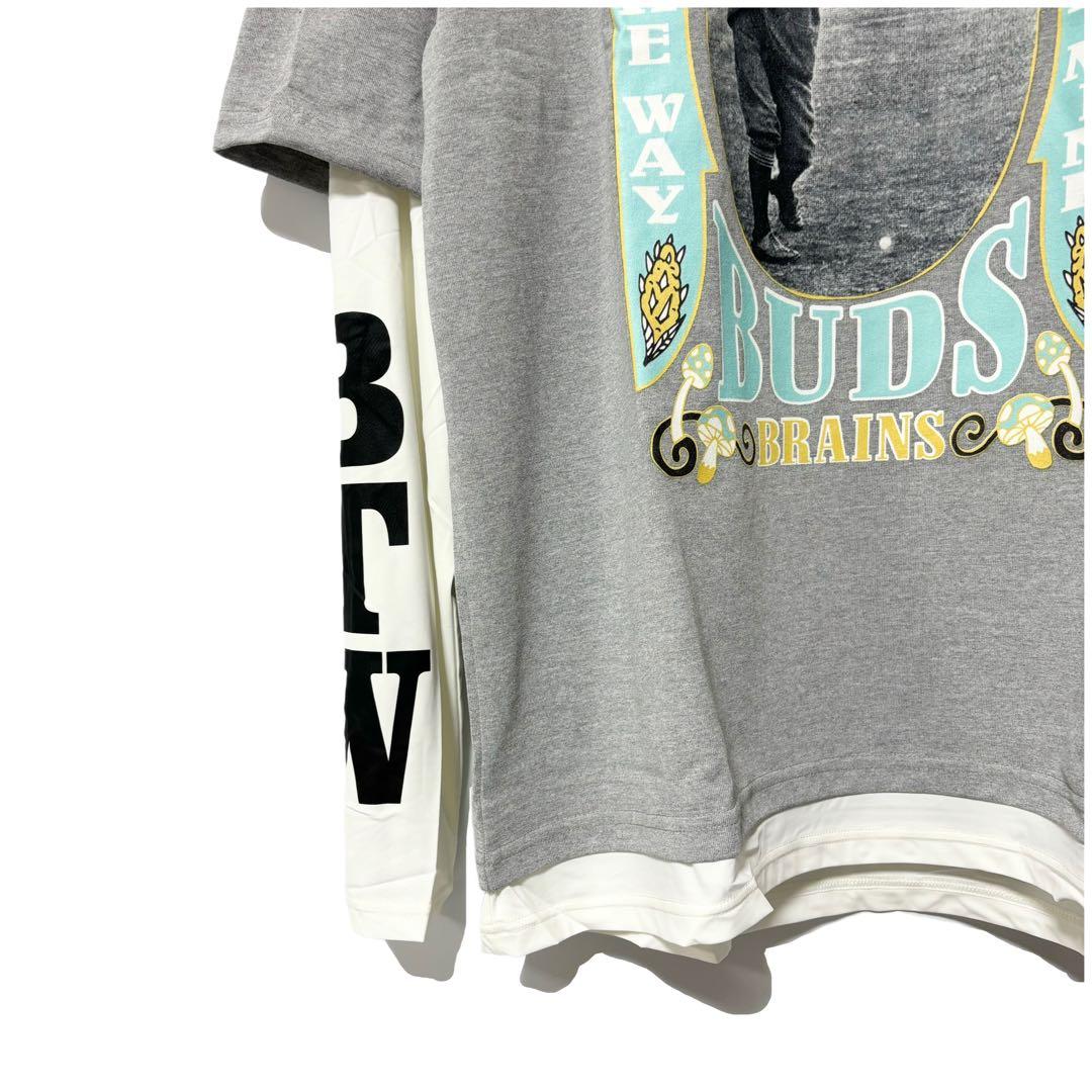 ラッセルノ ゴルフ レイヤード プリント モックネック L/S グレー L 5