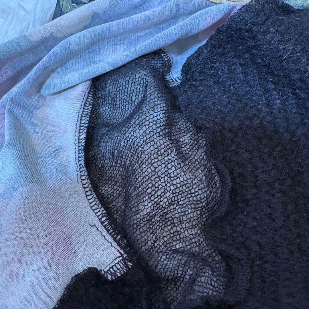 トリココムデギャルソンAD2013 花柄 切替え モヘア ニットシャツ Sサイズ