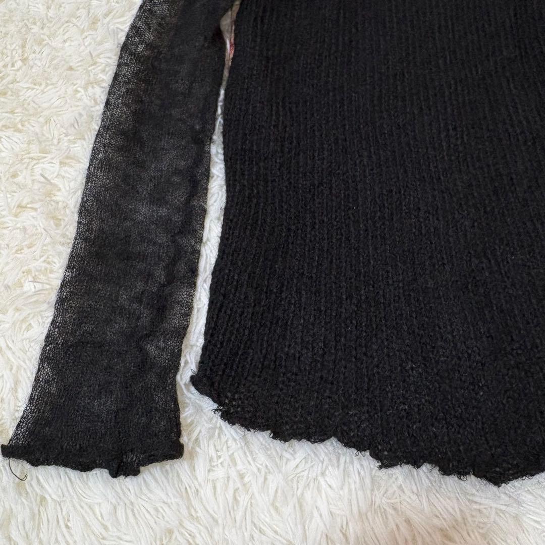 トリココムデギャルソンAD2013 花柄 切替え モヘア ニットシャツ Sサイズ