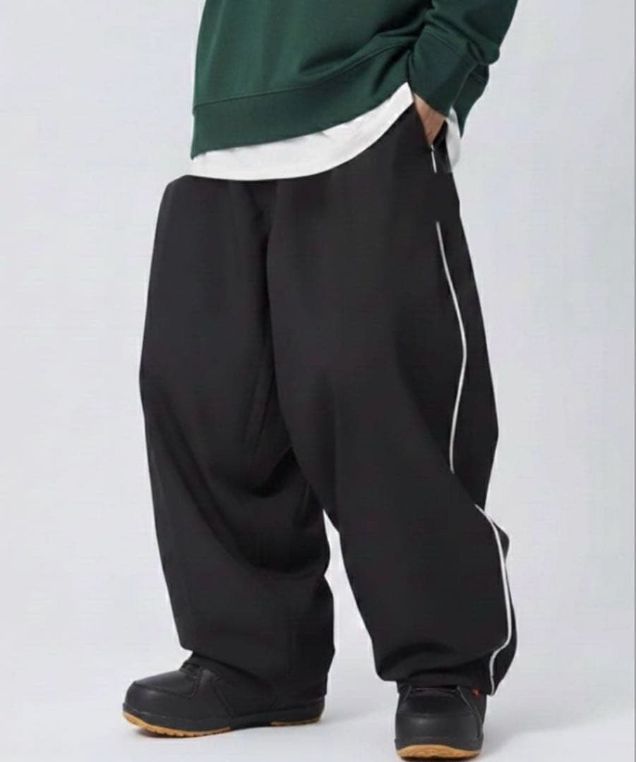 スノーボードウェア　ユニセックス　ブラック Mサイズ ワイドジョガーパンツ