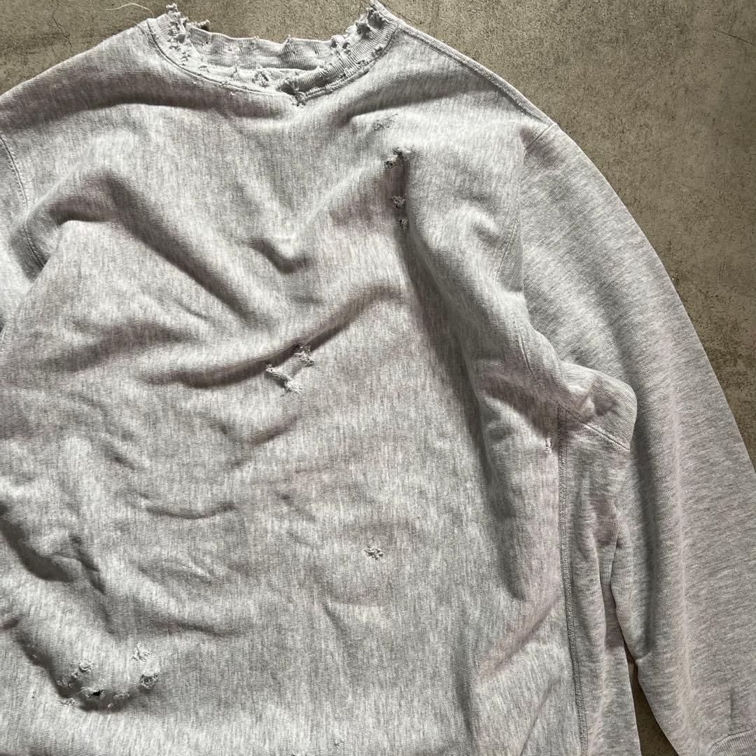 90s USA製 ダメージリバースウィーブ ボロ スウェット XLサイズ