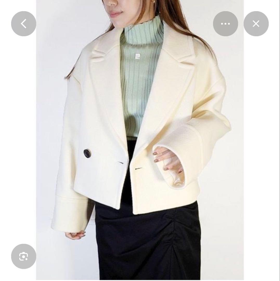 美品 FRAY I.D ウールカルゼショートコート