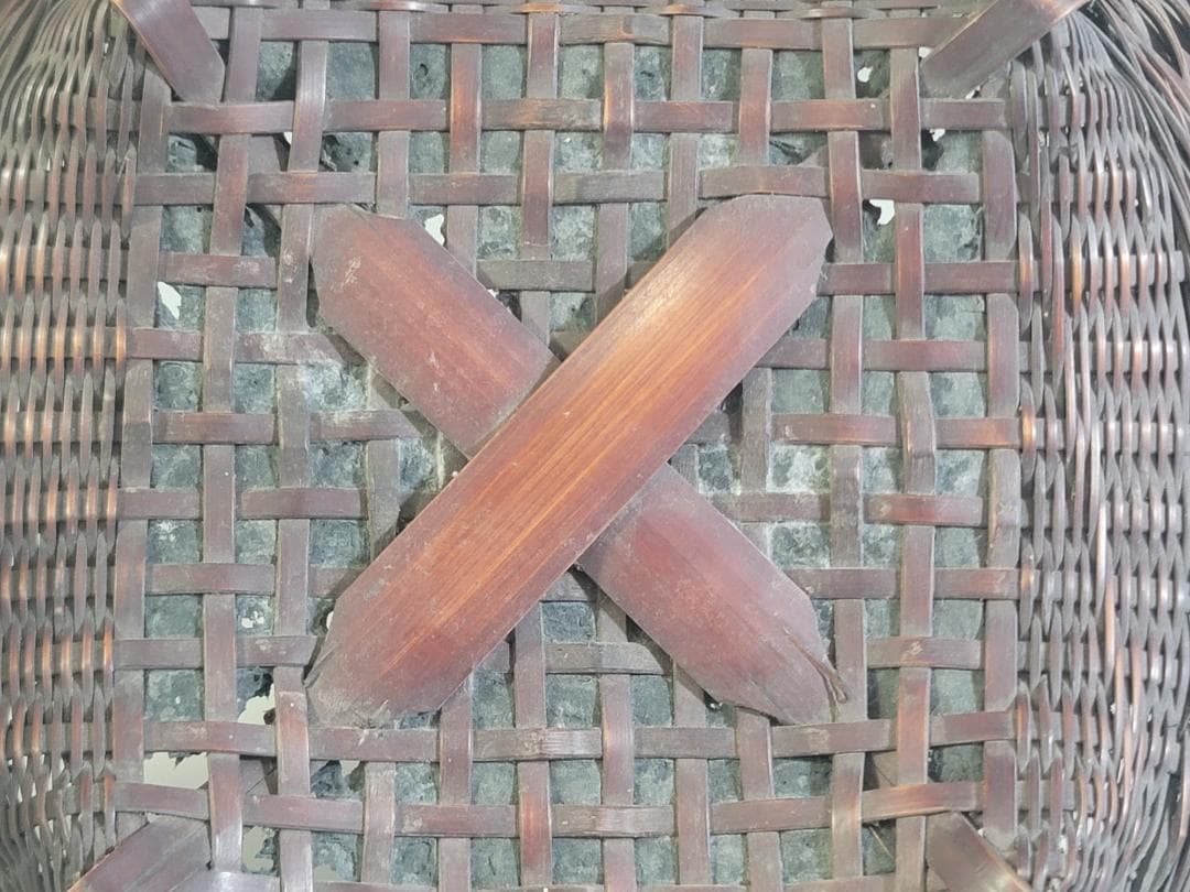 茶道具 竹籠 炭斗 時代物 DT707