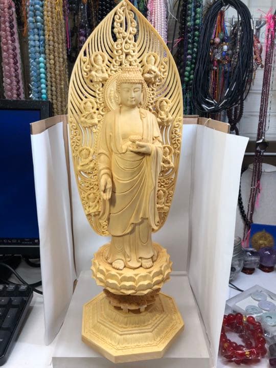 薬師如来菩薩木彫り 置物