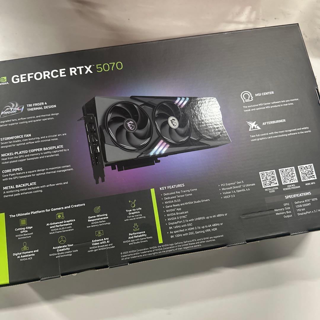 新品　MSI RTX 5070 12G Gaming Trio OC