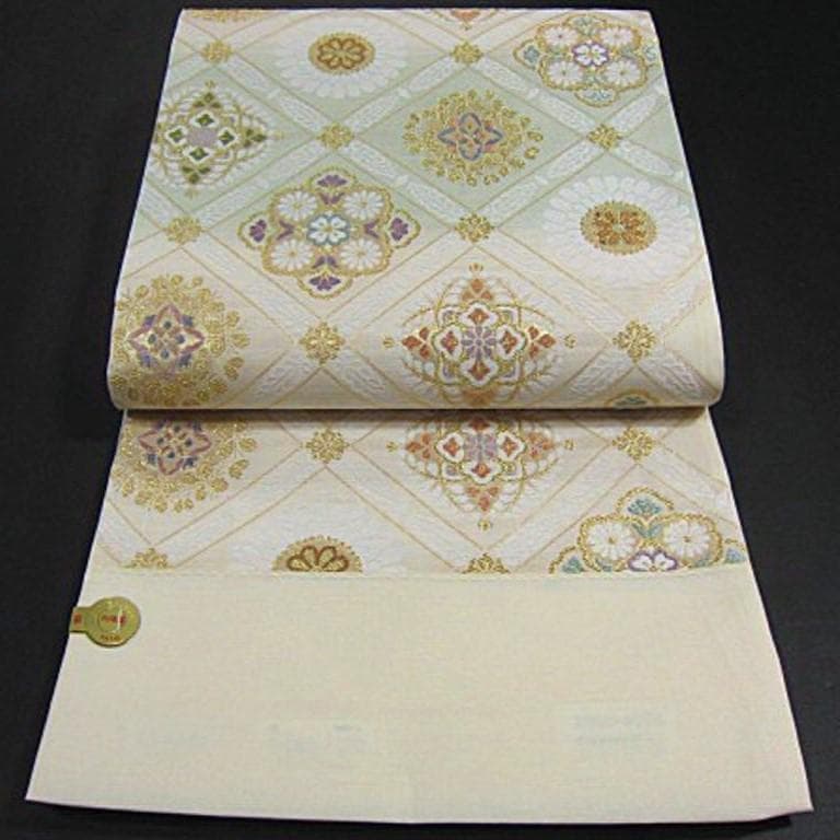 期間限定大幅値下げ！西陣織唐織六通柄袋帯　つづれ唐織【綿芯仕立付】丸勇謹製　②