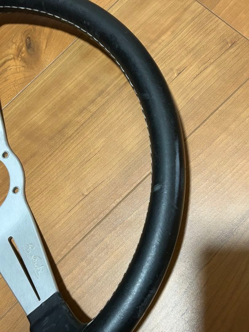 ナルディ　クラシック　ステアリングハンドル　当時物　刻印あり　黒　レザー 38