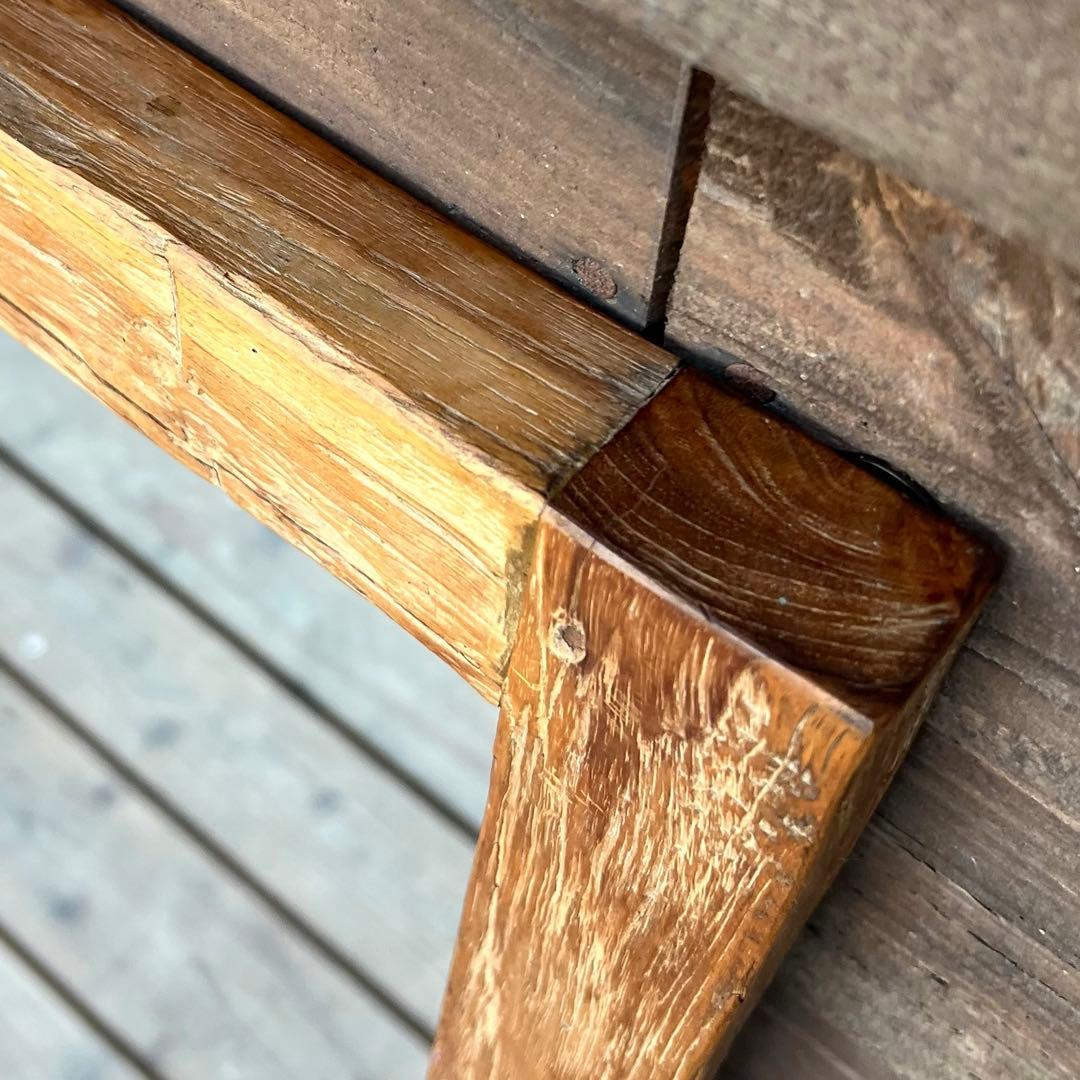 一点物 オールドチーク材の壁掛け鏡 80cm × 60cm 木製フレーム 無垢材