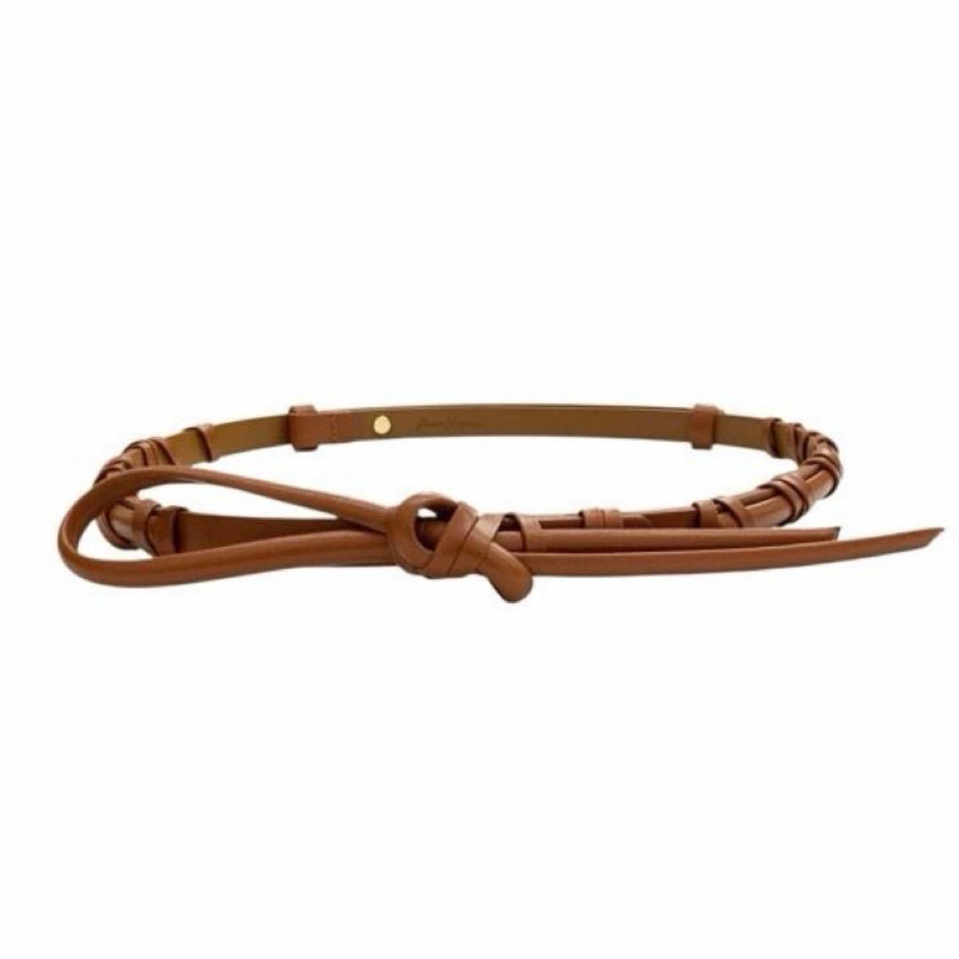 マメクロゴウチ　Basket Detailed Leather Belt