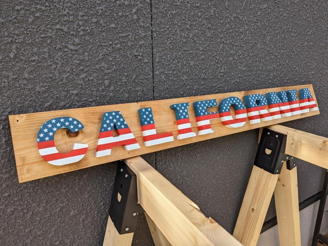 アンティーク雑貨 CALIFORNIA 3D SIGN \"Stars and Stripes\"