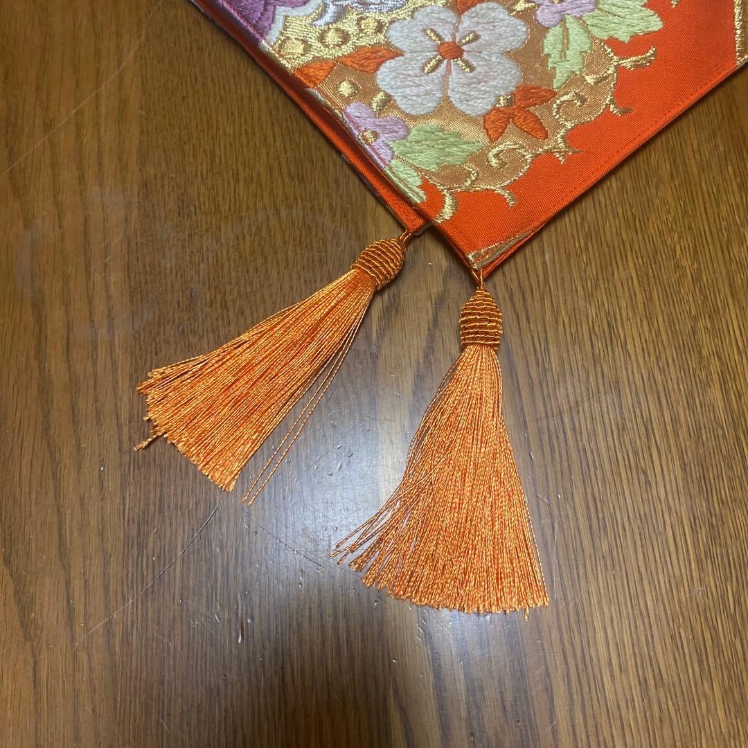 table runner 「華満開」　帯リメイク　正絹
