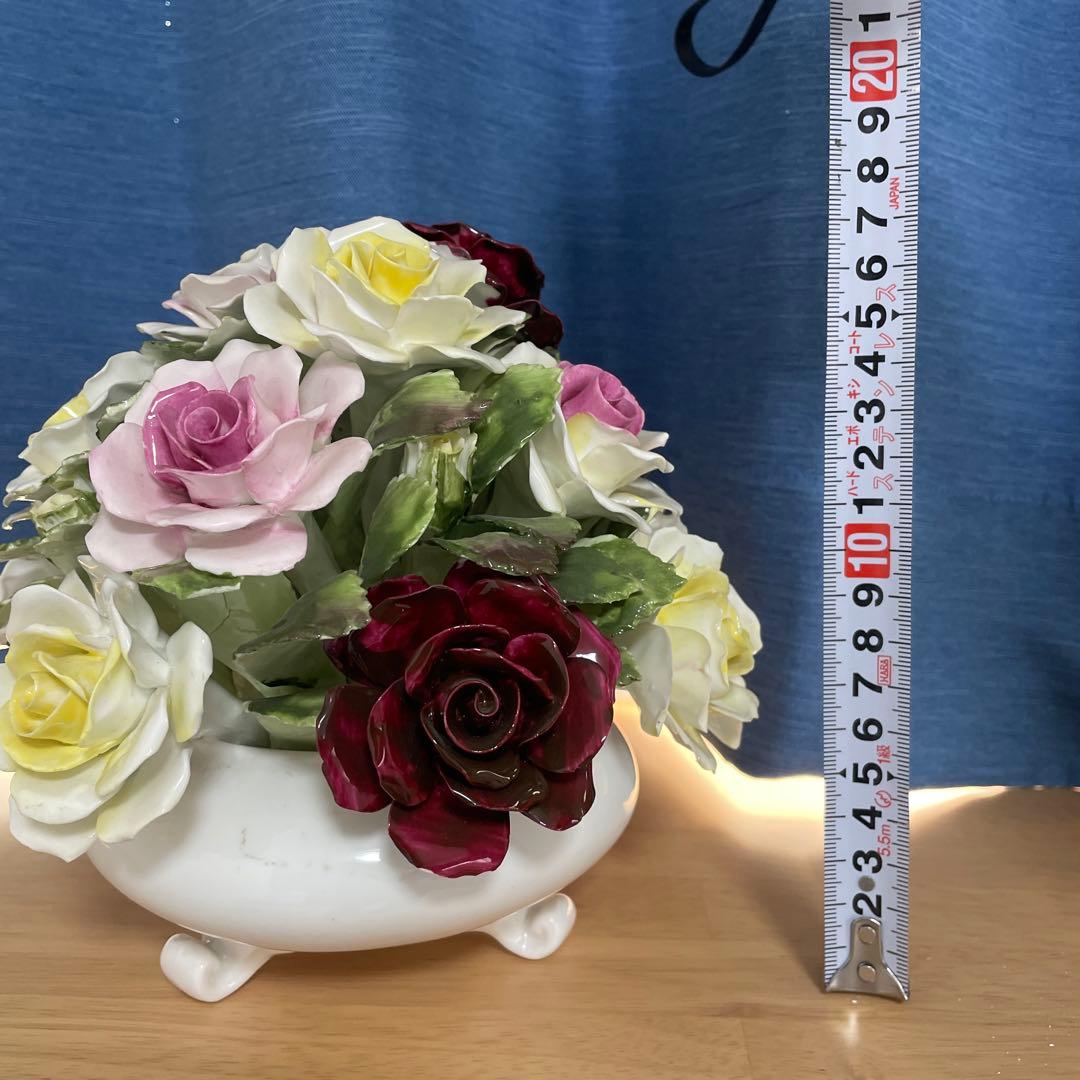 ロイヤルドルトン　陶器のバラ　置物　陶花　ヴィンテージ品