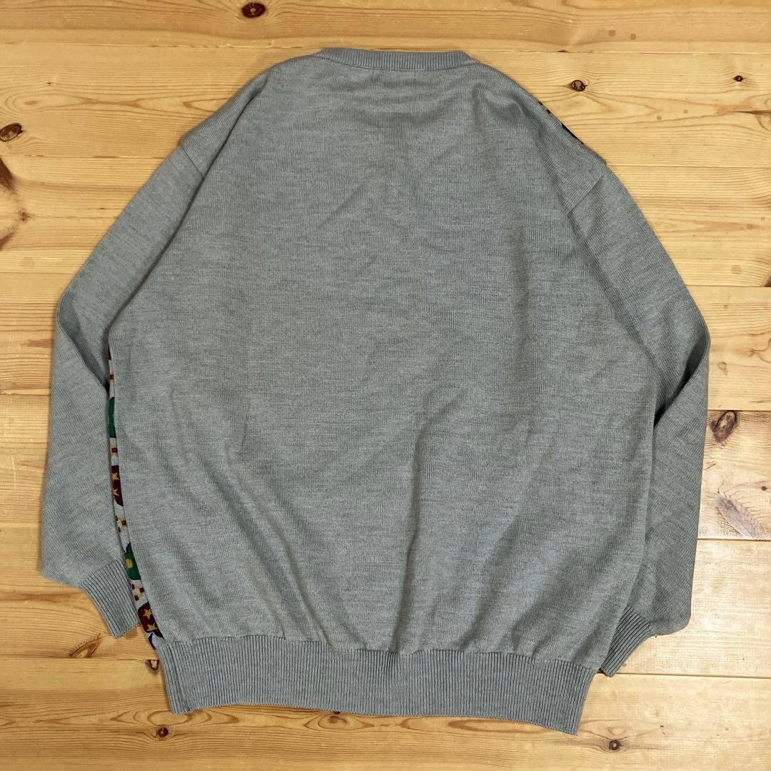 美品　90s Christian Dior ウールニット　ブルーグレー　CDロゴ