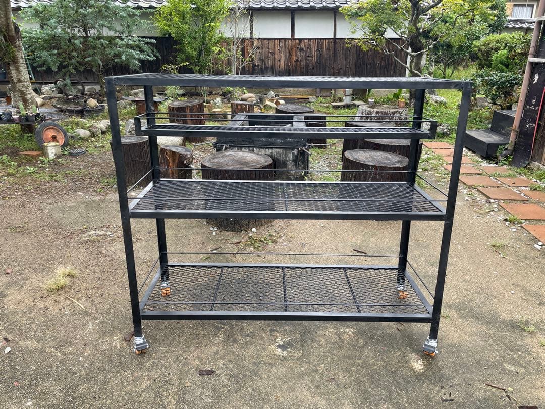 ワイド1200mm アイアンシェルフ　植物棚