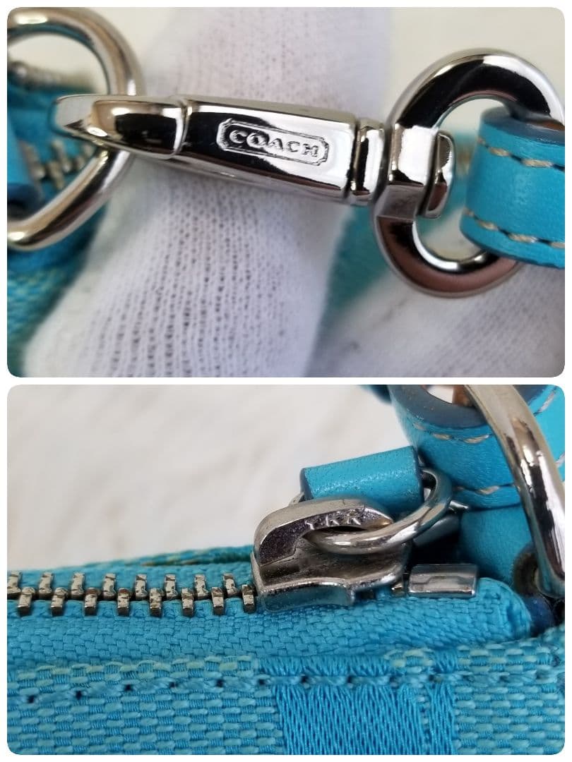 希少カラーCOACHコーチ／シグネチャー／デミバッグ／Y2K／アクセサリーポーチ