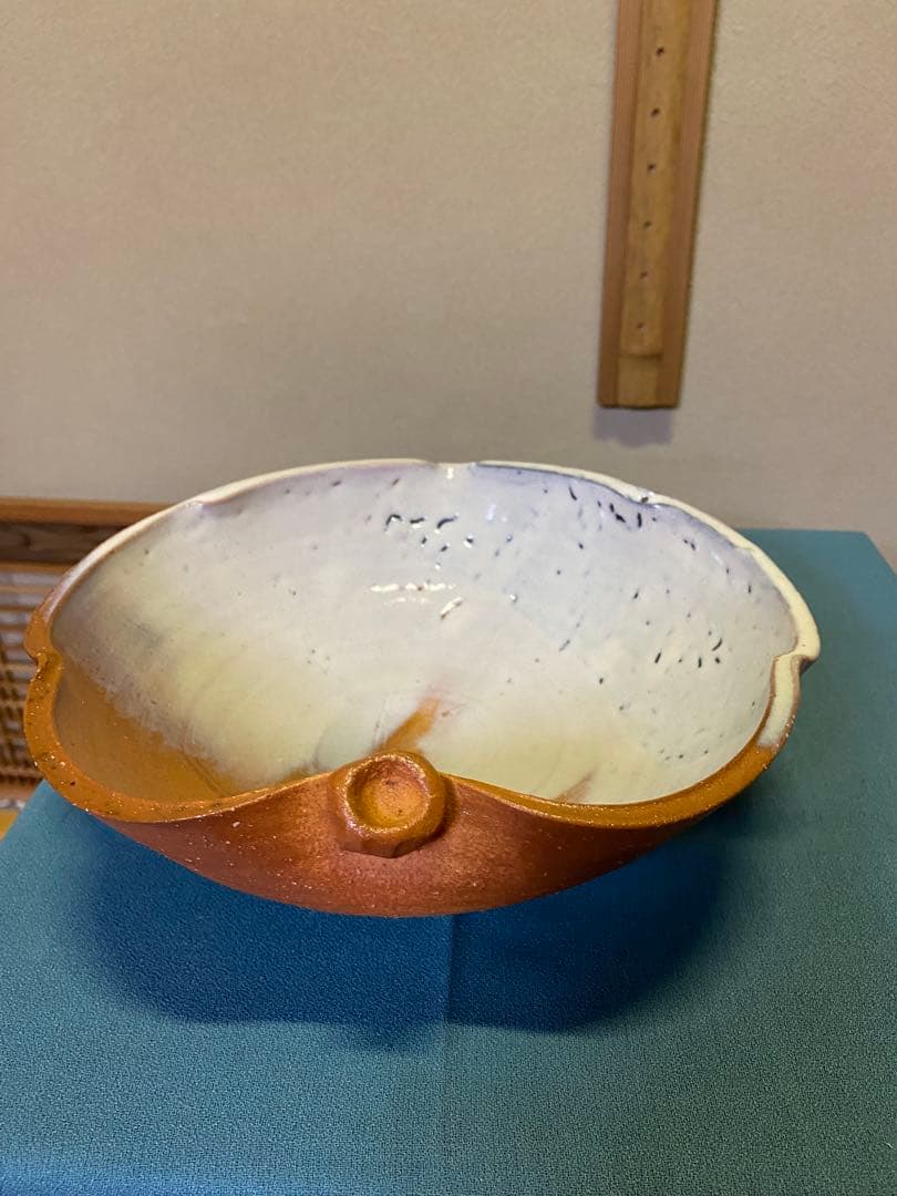 茶道具/花葉鉢 水戸逸雄 萩焼　共箱