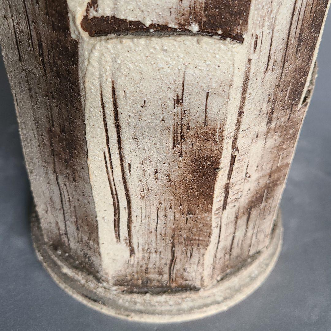 信楽焼 スリム 傘立て 面取り 高さ４５cm