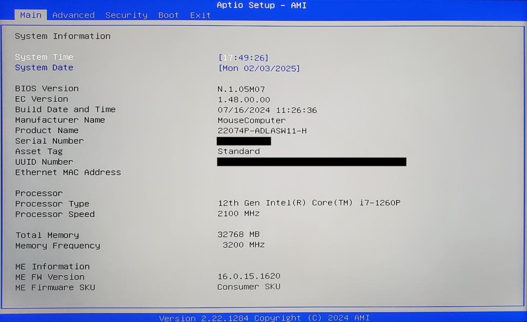 マウスコンピュータ DAIV 4P i7-1260P 32GB 1TB