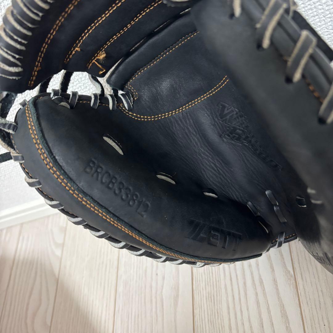 ZETT 軟式グローブ 黒 レザー キャッチャーミット ゼット