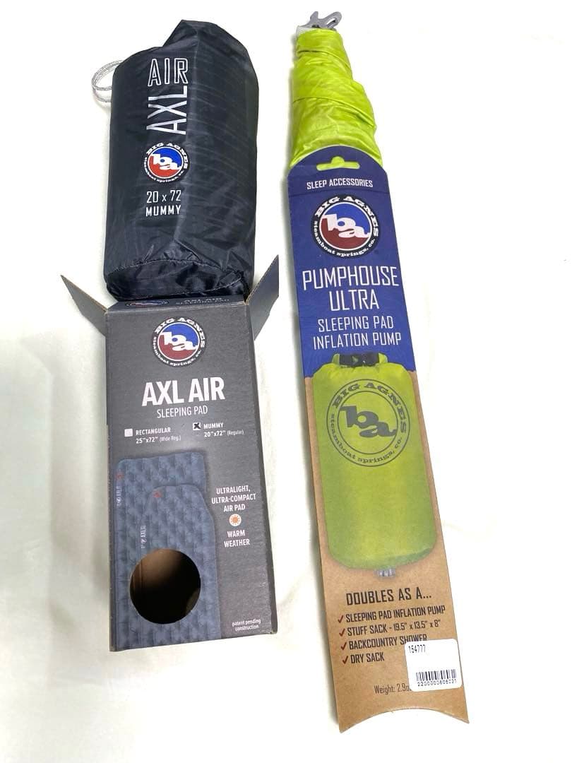 軽量 エアーマット と ポンプ ビックアグネス 登山 縦走 アウトドア 未使用品