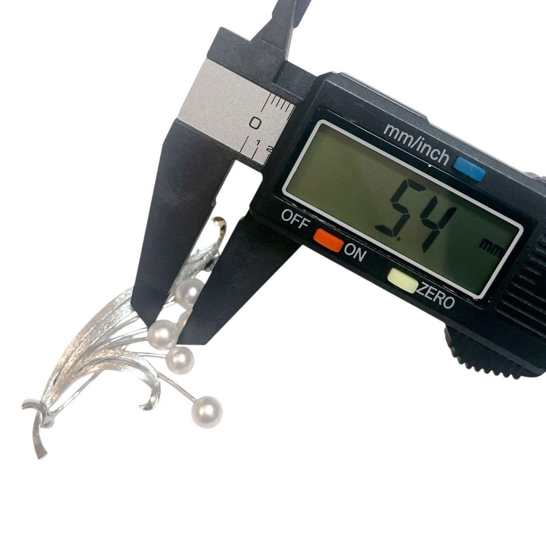 【極美品★磨き済】MIKIMOTO パールブローチ ブーケ 6珠 あこや真珠