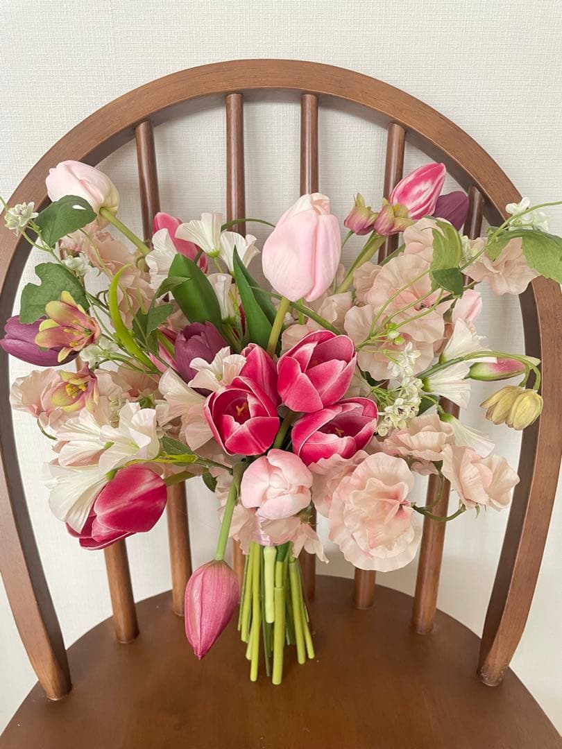 ウェディングブーケ　アーティフィシャルフラワーブーケ　チューリップブーケ