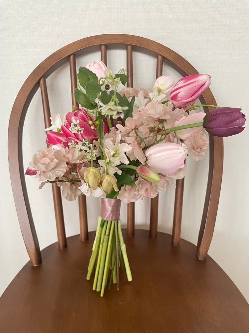ウェディングブーケ　アーティフィシャルフラワーブーケ　チューリップブーケ