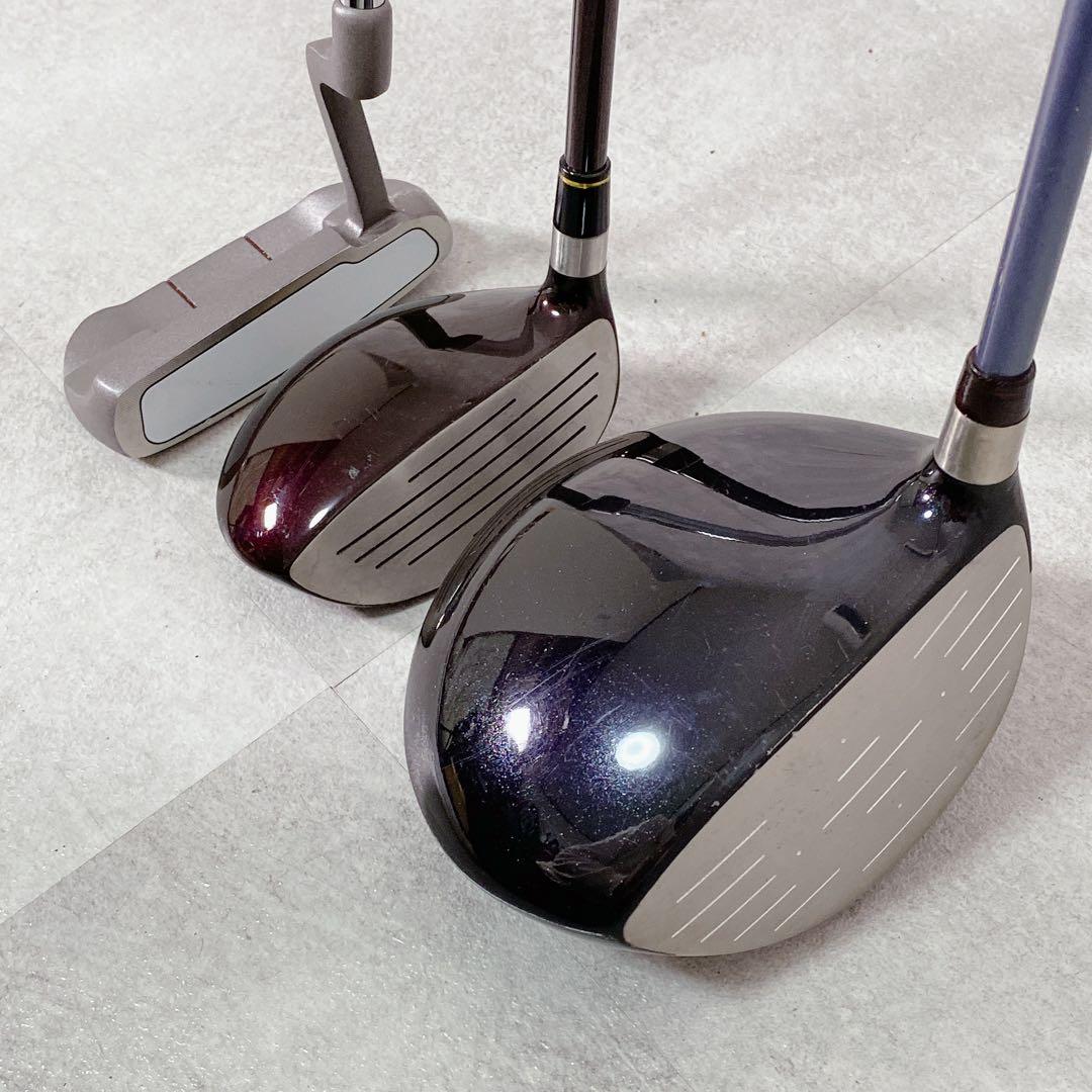 T153 Quincy 他 ゴルフクラブ レディース セット 赤 初心者 練習