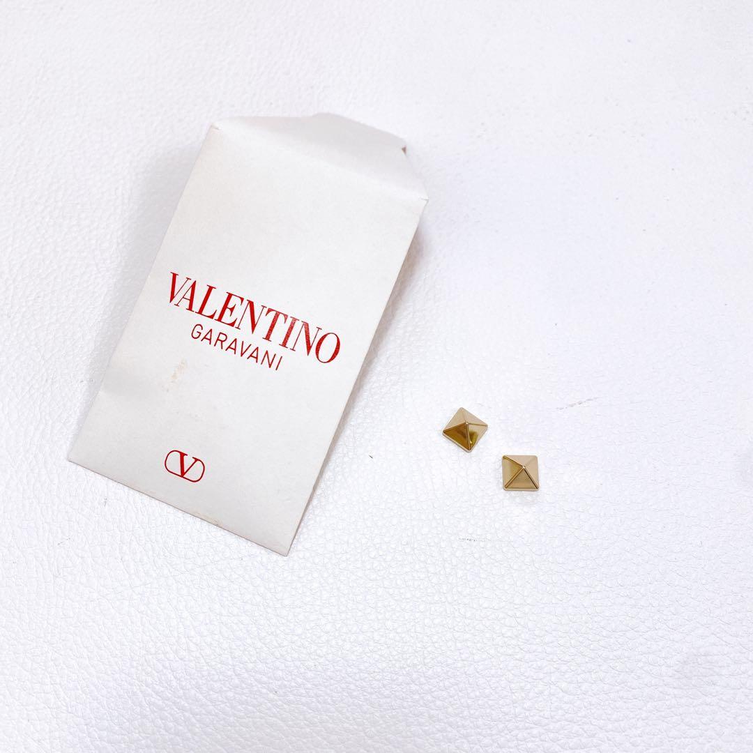 美品 Valentino ロックスタッズ サテンバレリーナシューズ ピンク