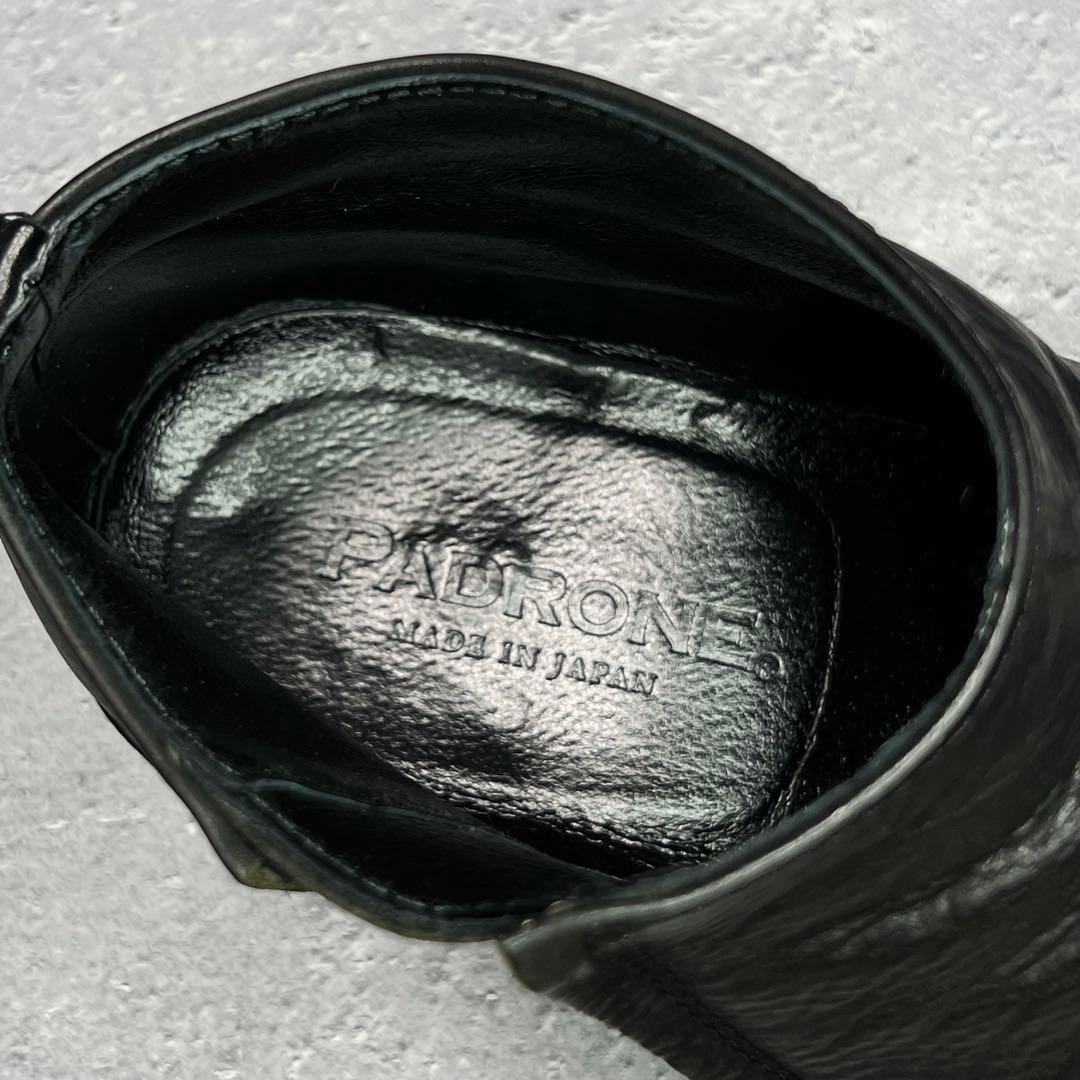 PADRONE サイドジップ チャッカブーツ 41 ブラック ヌバック