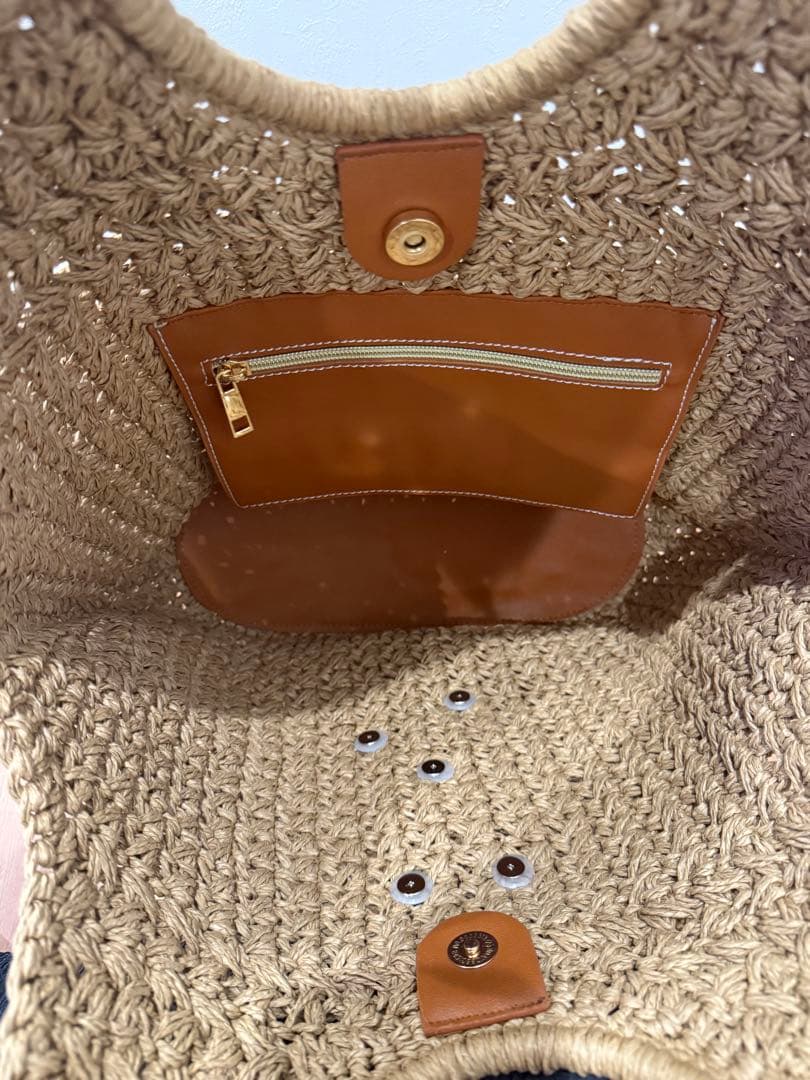 モッチー様　ラフィア　かごバッグ　モカ　サンローラン好きな方