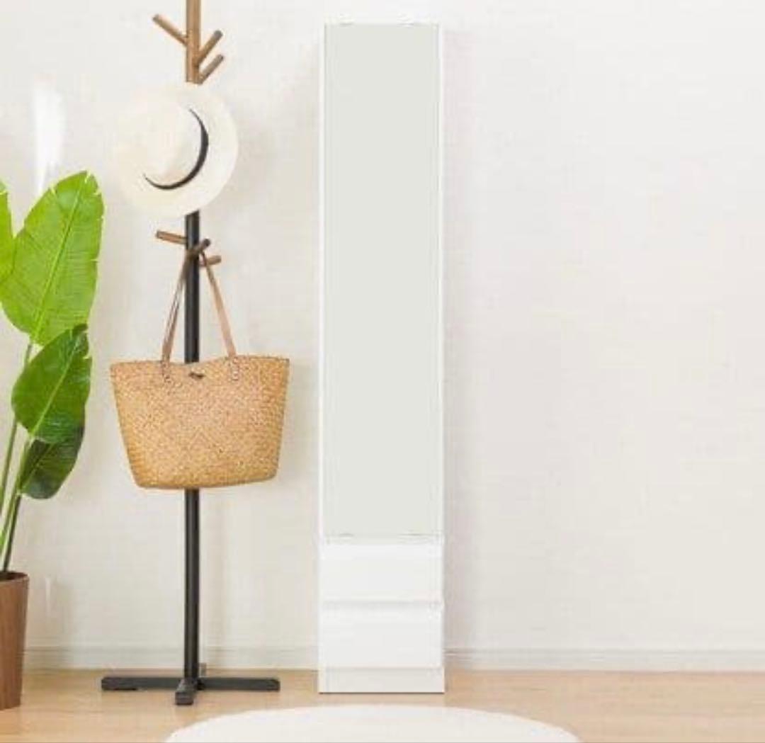 ニトリ 姿見ミラー 収納 一体型 コルト30WH ホワイト