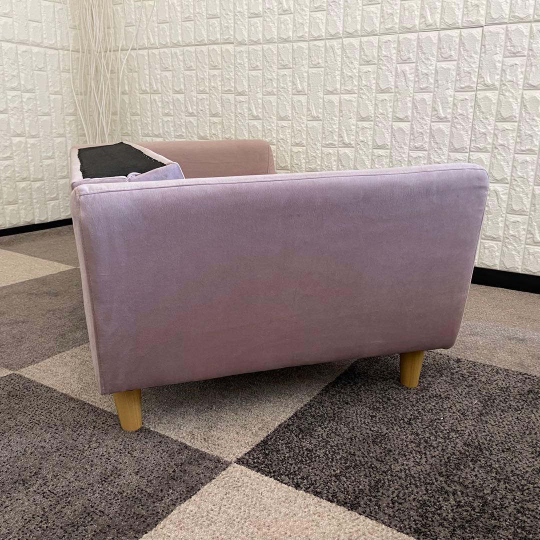 東京23区配送無料✨ニトリ　2人掛けソファ　ベロア素材　ピンク系　美品