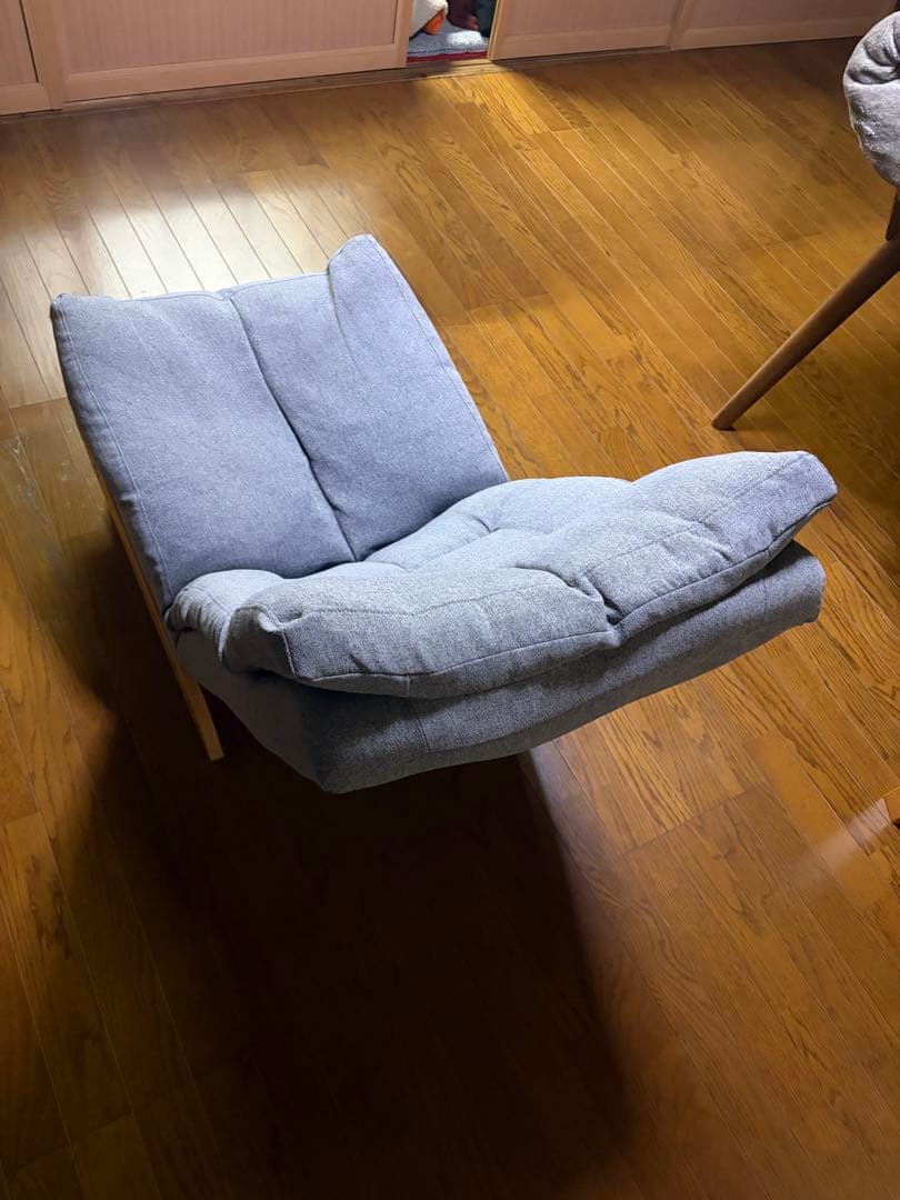 ニトリ　リクライナーソファ　チェア　グレー　右レバー