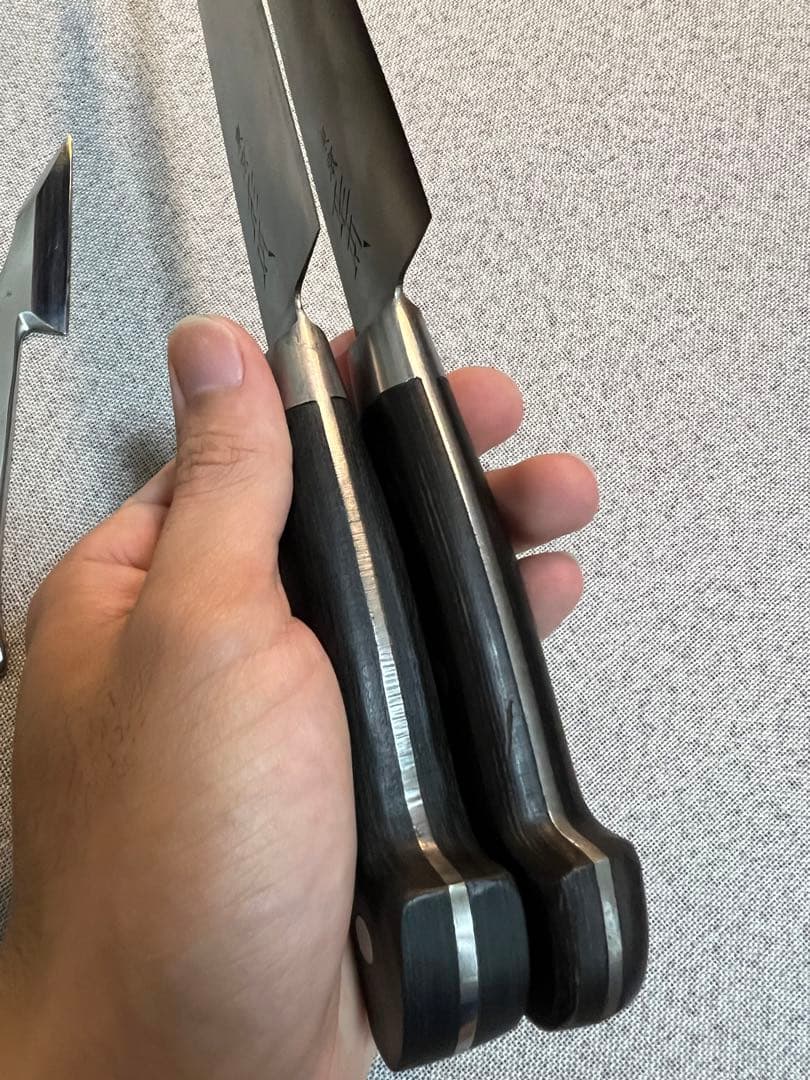 杉本SHM牛刀2本と界孝行1本白鋼製Sugimoto shm