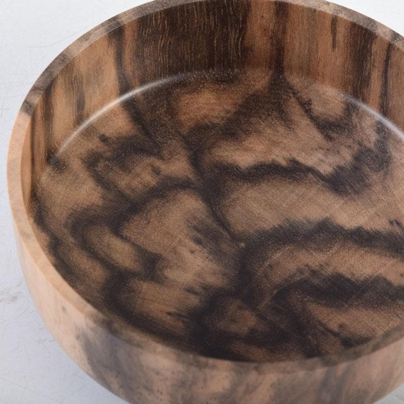 茶道具　天然木　黒柿製　無垢彫　綺麗な木目の棗　時代箱　V　8794