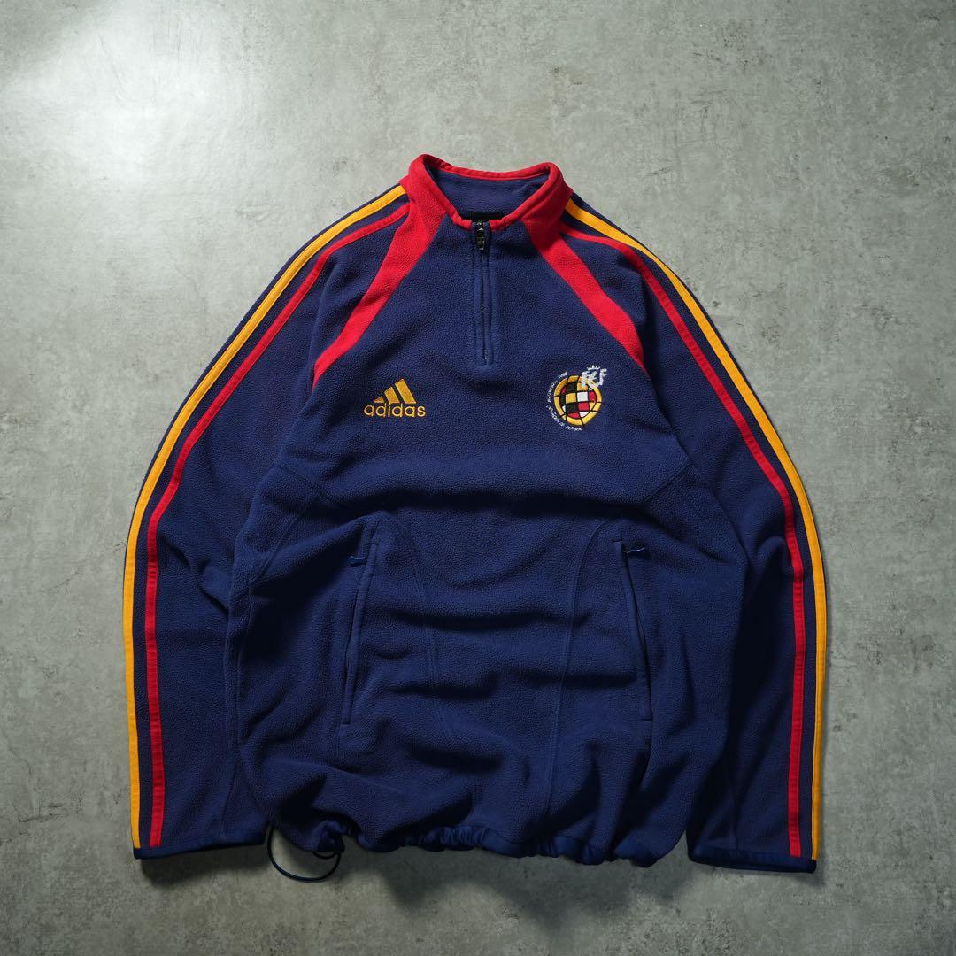 00s adidas スペイン代表 FEF ハーフジップフリース 短丈 y2k