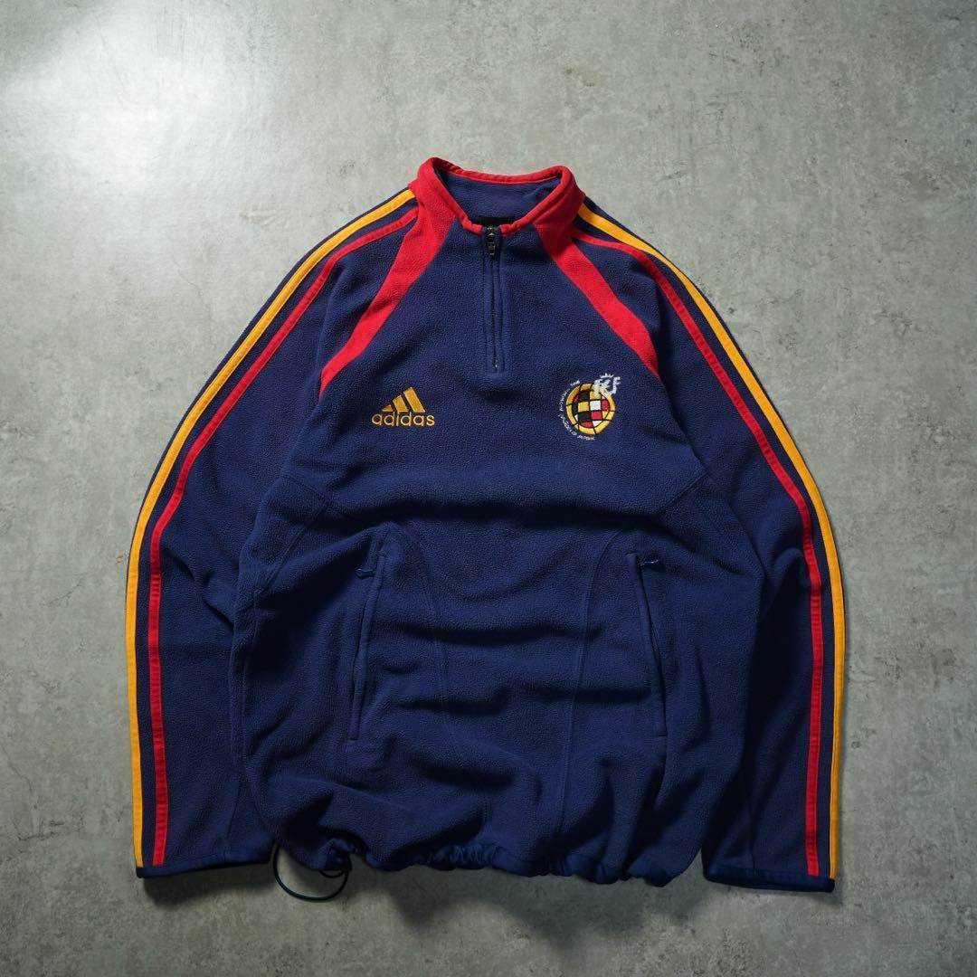 00s adidas スペイン代表 FEF ハーフジップフリース 短丈 y2k