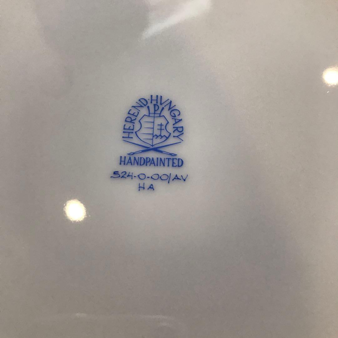 【未使用品】26cm ヘレンド アポニーグリーン プレート 2枚組 箱付き