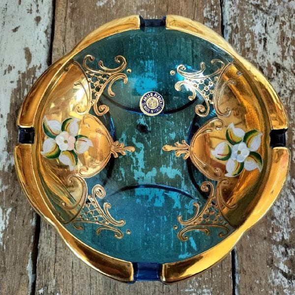 イタリア ヴィンテージ 未使用ムラーノ ガラス ベネチアングラス アッシュトレイ